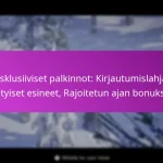 Eksklusiiviset palkinnot: Kirjautumislahjat, Erityiset esineet, Rajoitetun ajan bonukset
