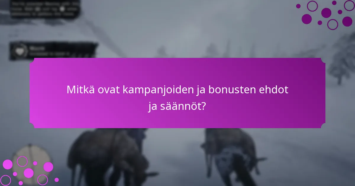 Mitkä ovat kampanjoiden ja bonusten ehdot ja säännöt?